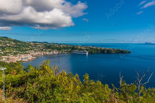 A view across the bay from Fort Charlotte of Kingstown. Saint Vincent