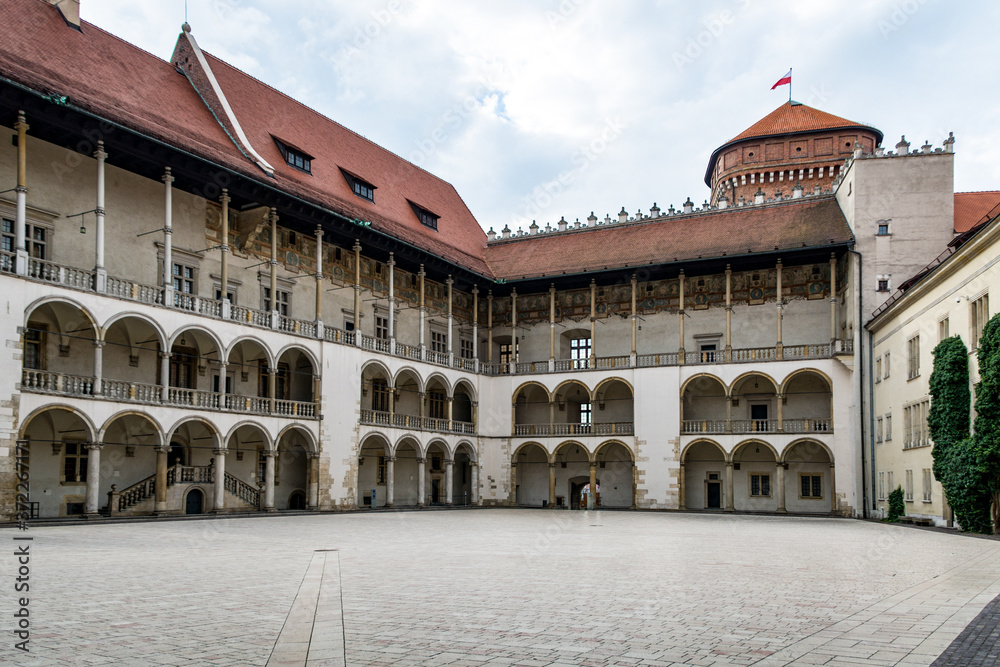 Main Court of the Wawel Royal Castle in Cracow - historical capital of Poland