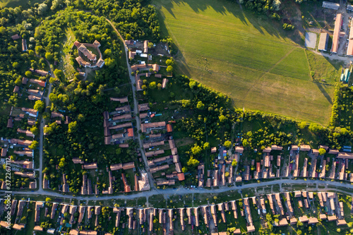 Aerial photography of Viscri village, Romania photo