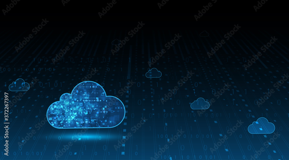 Fototapeta Cloud computing concept.Abstract cloud connection technology background.