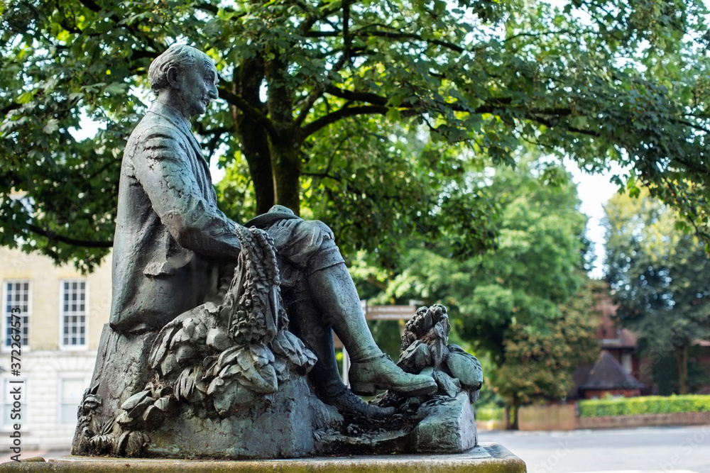 Statue Of Writer And Poet Thomas Hardy In Dorchester Dorset UK