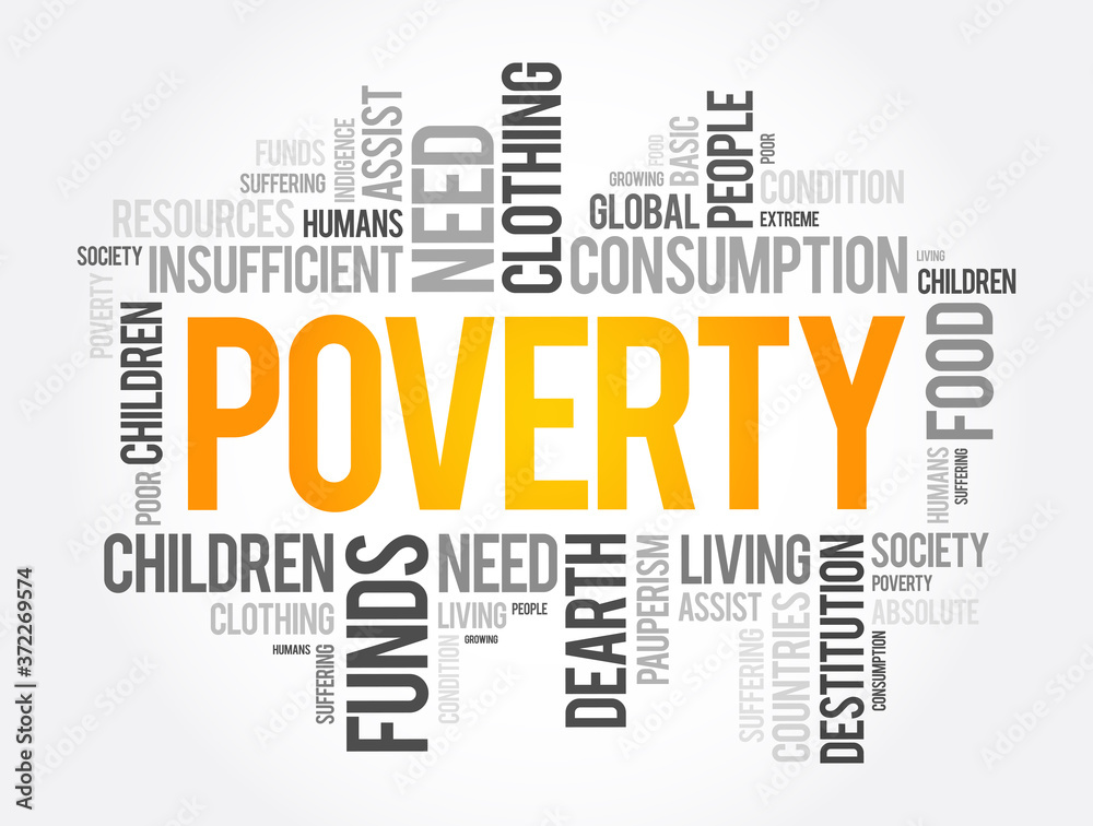 Poverty word cloud collage, social concept background Poverty word cloud collage, social concept background