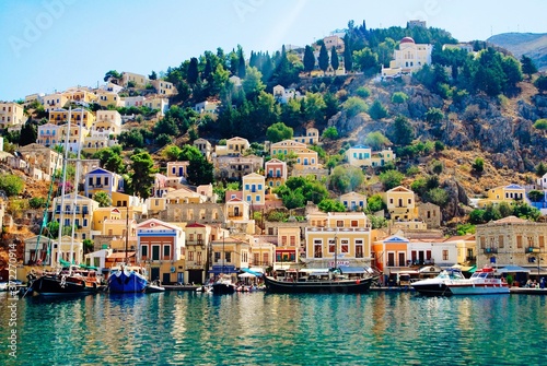 Greece, Symi island, scenic in Yalos, the port of Symi. © Theastock