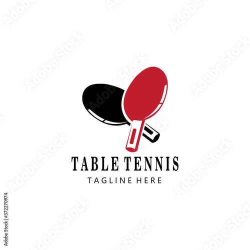 Table tennis racket and ball icon color design vector illustration