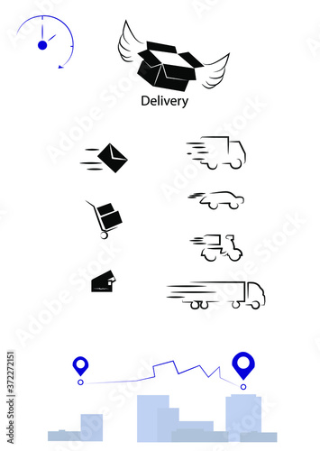 Conjunto de iconos de línea de vectores relacionados con el envío. Delivery icons. Envio de paquetes y transporte. Retorno y más. Trazo editable. 