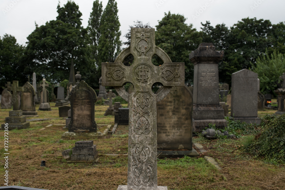 Crucifix as monument in english cemetery