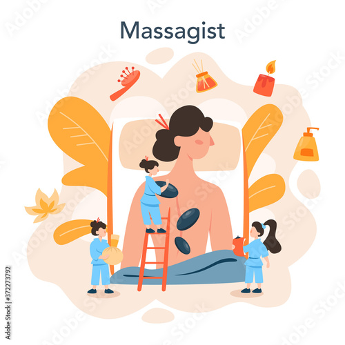Massage and masseur concept. Spa procedure in beauty salon.