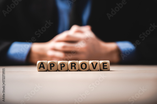 the word approve, business success concept