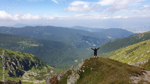 hiker in the mountains