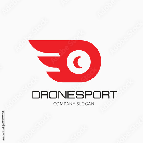 Drone Company Vector Logo Design for Business, Product, and Icon. EPS 10 Editable Stroke