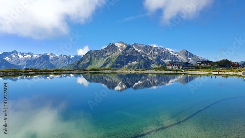 mountain lake reflection