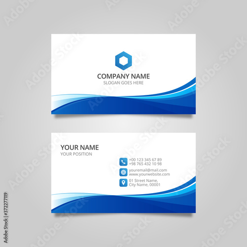Editable elegant wavy business card