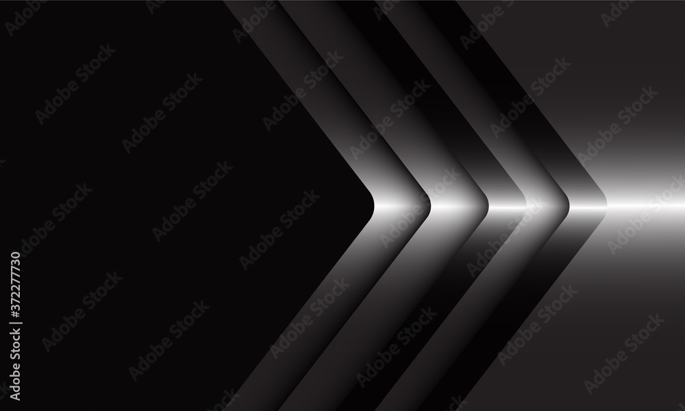 Abstract silver arrow direction on black blank space design modern luxury futuristic background vector illustration.