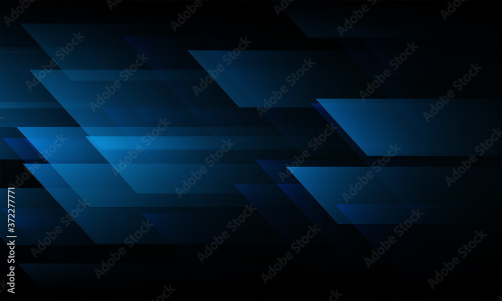 Abstract blue speed geometric on black design modern futuristic technology background vector illustration.