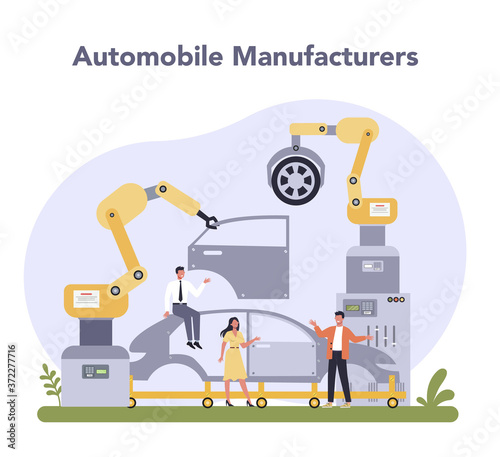 Car production industry. Vehicle part on the machinery line