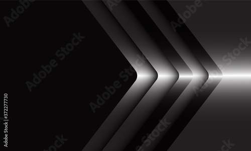 Abstract silver arrow direction on black blank space design modern luxury futuristic background vector illustration.