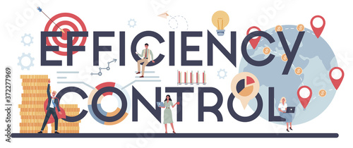 Efficiency control typographic header concept. Business planning