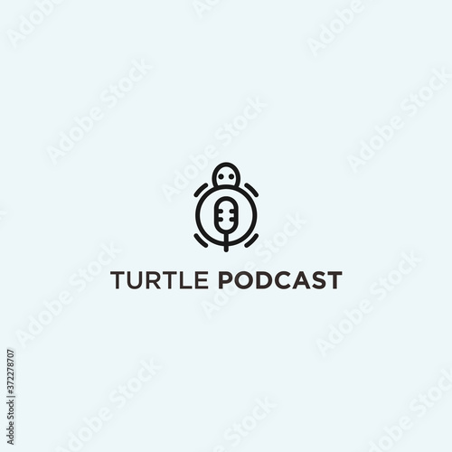 abstract turtle logo. podcast icon