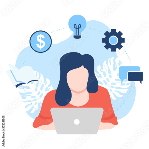 Woman doing multitasking for her job