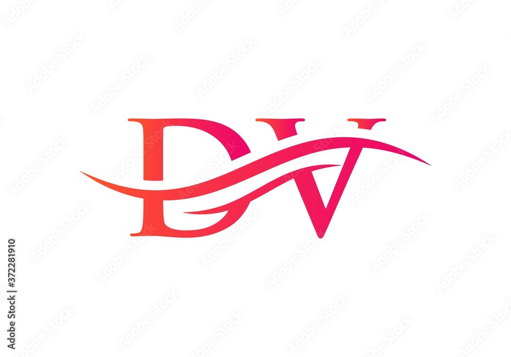 Letter DV Logo Vector Template. DV Letter Linked Logo for business and ...