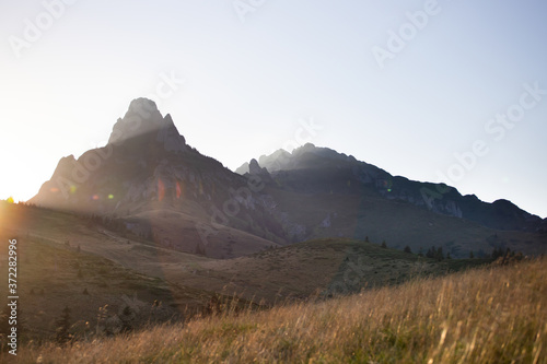 Most scenic mountain from Romania  Ciucas mountains in summer sunset