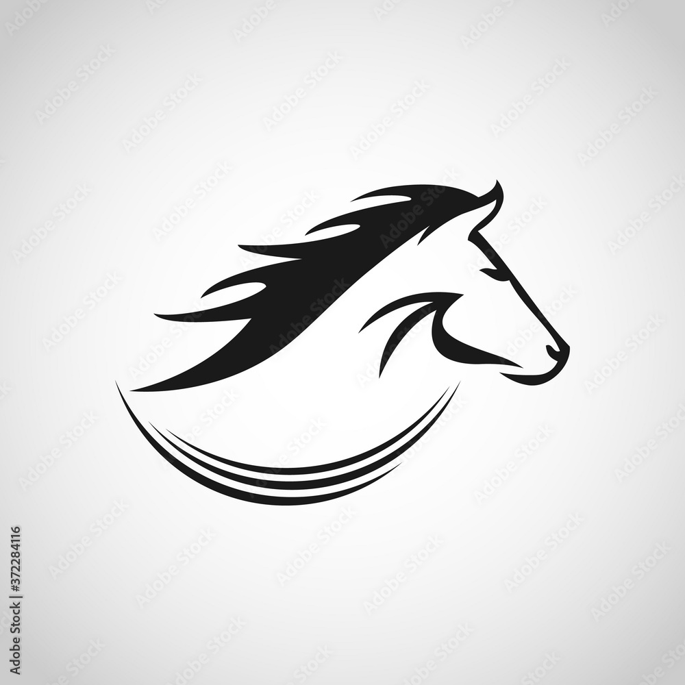 Silhouette head horse for element design symbol
