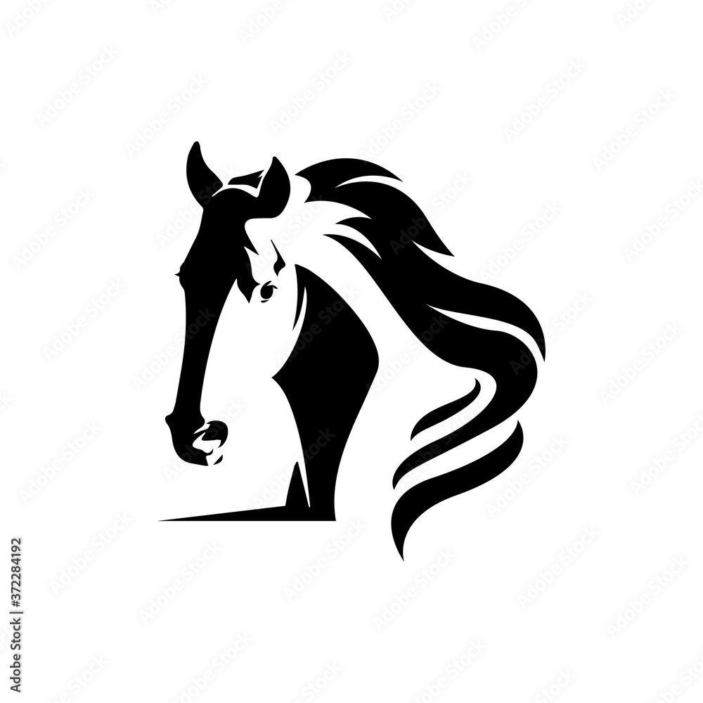 Silhouette head horse for element design symbol Silhouette head horse for element design symbol