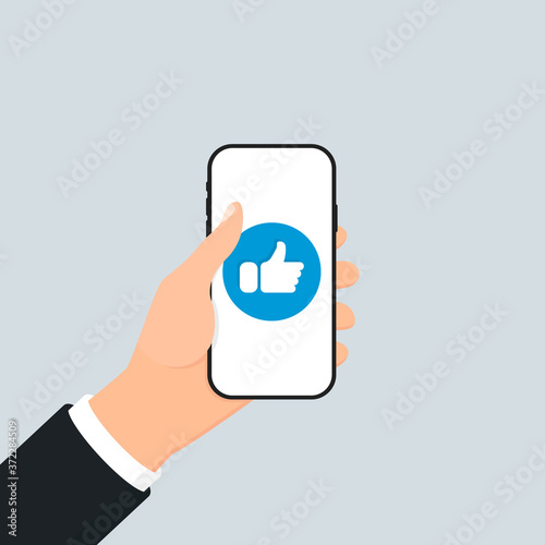 Smartphone in your hand concept. Like