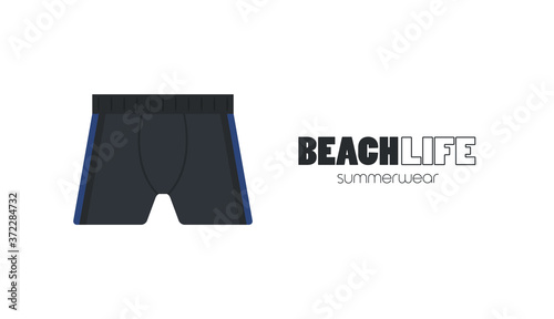Sports swimwear for men, swimsuit isolated vector design
