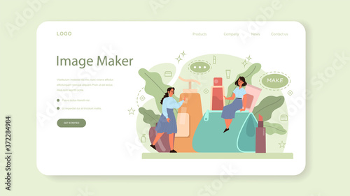 Visagiste web banner or landing page. Beauty center service