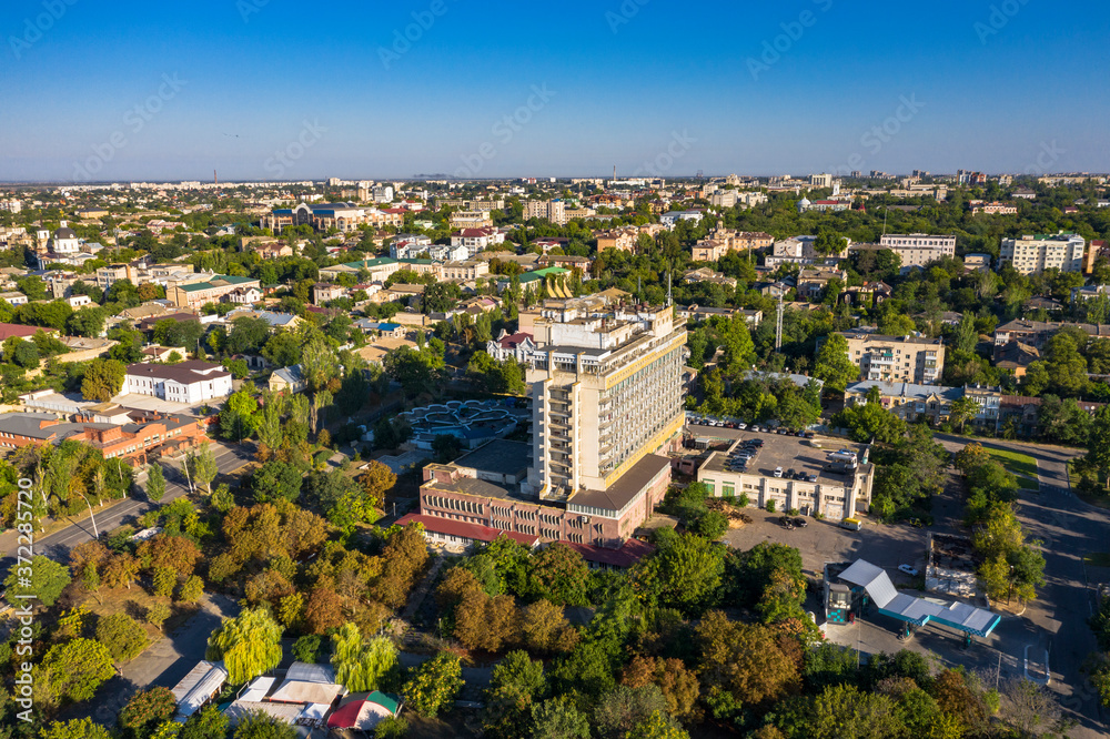 Kherson city panorama landscape aerial view.