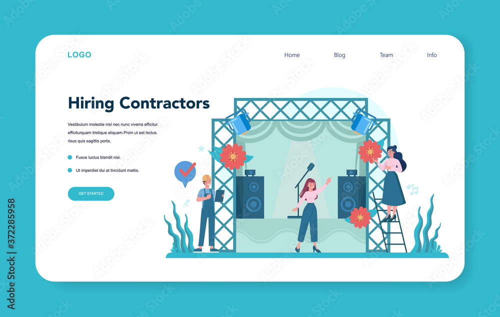 Event manager or service web banner or landing page. Celebration Event manager or service web banner or landing page. Celebration