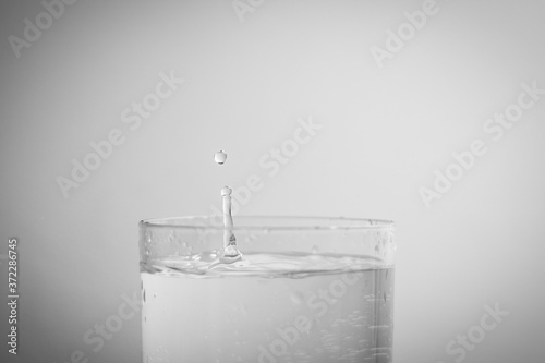 Water splash in the glass. white background 