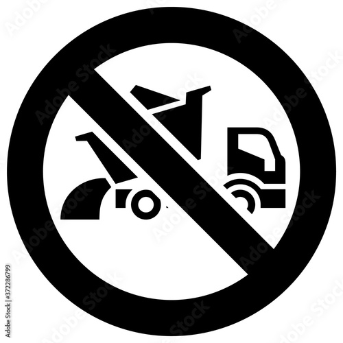 Do not dump cargo forbidden sign, modern round sticker