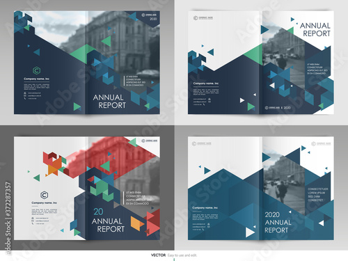 Geometric Design annual report Cover book Vector template brochures Layout Flyers, Presentations Leaflet  Magazine . Minimalistic abstract templates - stock vector