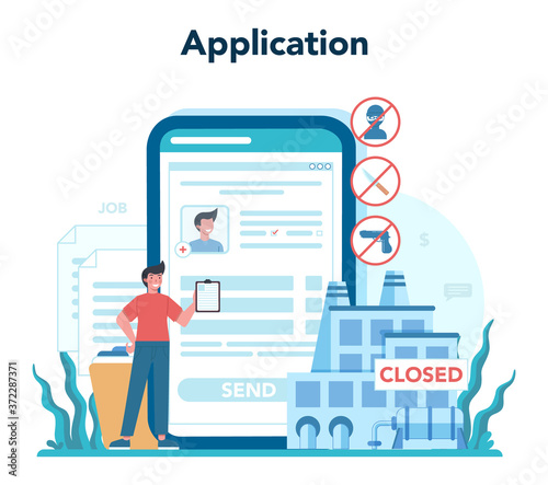 Unemployed online service or platform. Searching for work