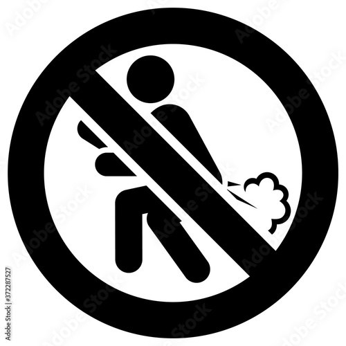 No farting forbidden sign, modern round sticker