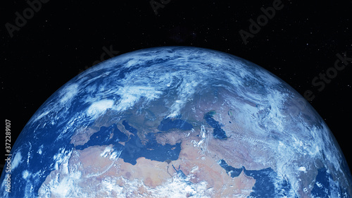 The northern hemisphere of the earth. The northern hemisphere of the earth. Europe, Asia and Africa. Photo realistic 3D render. Photo realistic 3D render.