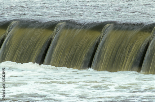 Barrage, eau, chute, fleuve