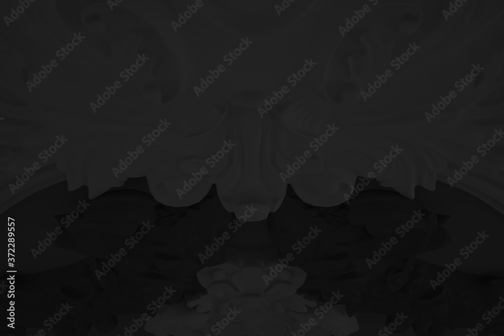 Minimalist organic abstract background. Natural black and white cyberpunk structure. Three-dimensional render visualization of microscopic shapes. Minimalist organic abstract background. Natural black and white cyberpunk structure. Three-dimensional render visualization of microscopic shapes.