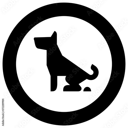 No Fouling Dog forbidden sign, modern round sticker photo