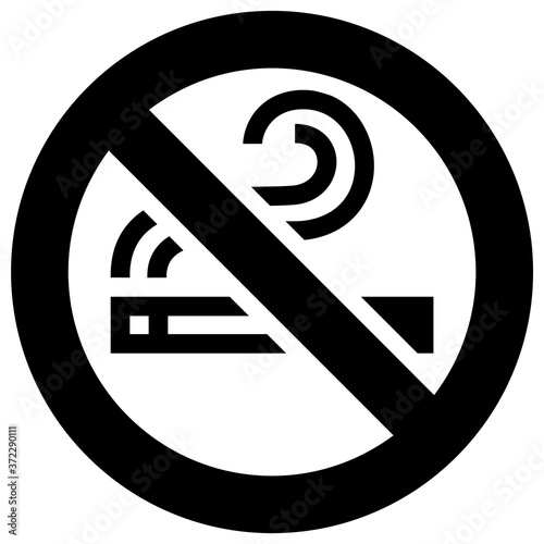 No smoking forbidden sign, modern round sticker