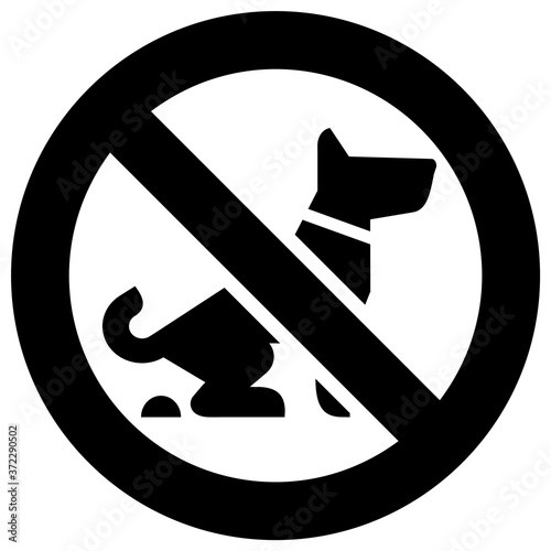No Fouling Dog forbidden sign, modern round sticker photo