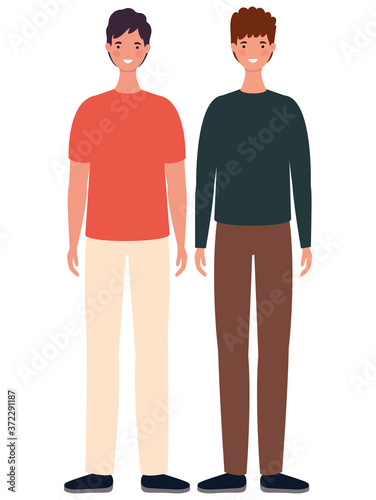 Men avatars cartoons design, Man boy male person and people theme Vector illustration