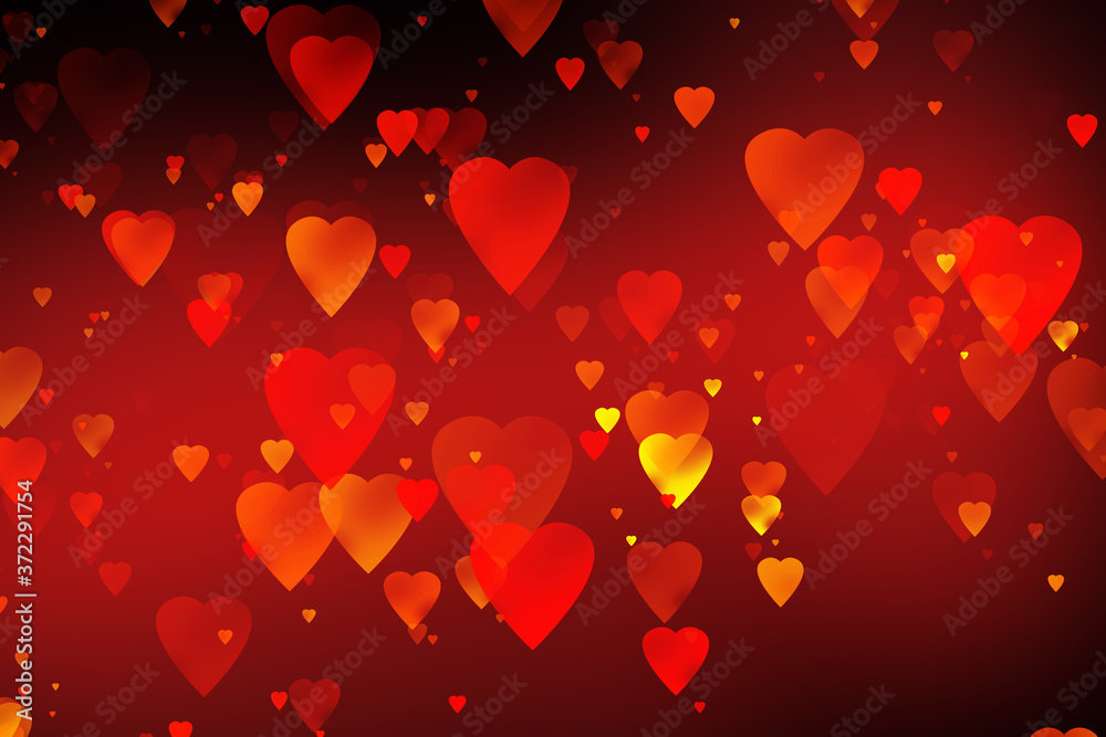 Valentine Hearts Abstract Red Background. St.Valentine's Day