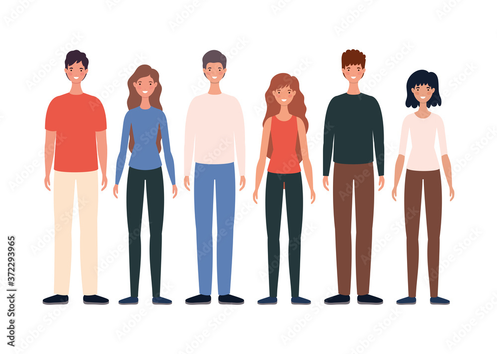 Women and men avatars cartoons design, Person people and human theme Vector illustration