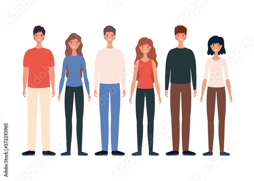 Women and men avatars cartoons design, Person people and human theme Vector illustration