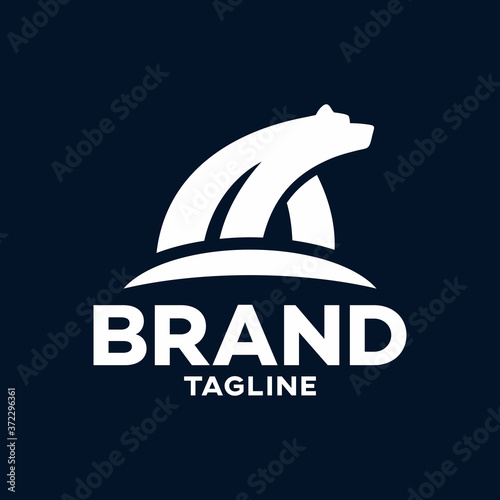 Modern polar bear logo.Vector illustration.