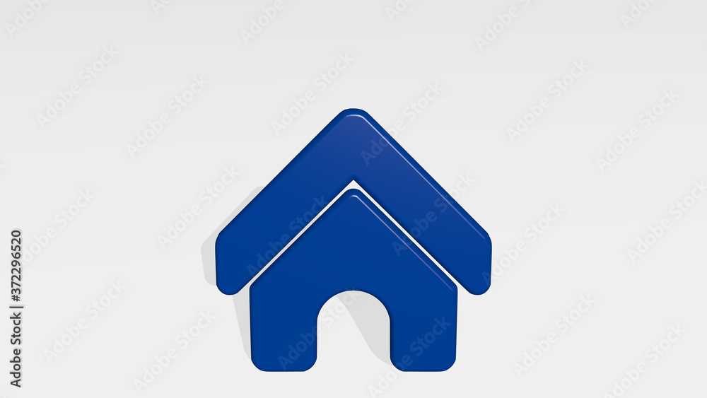 Fototapeta premium dog house 3D icon casting shadow, 3D illustration for animal and cute