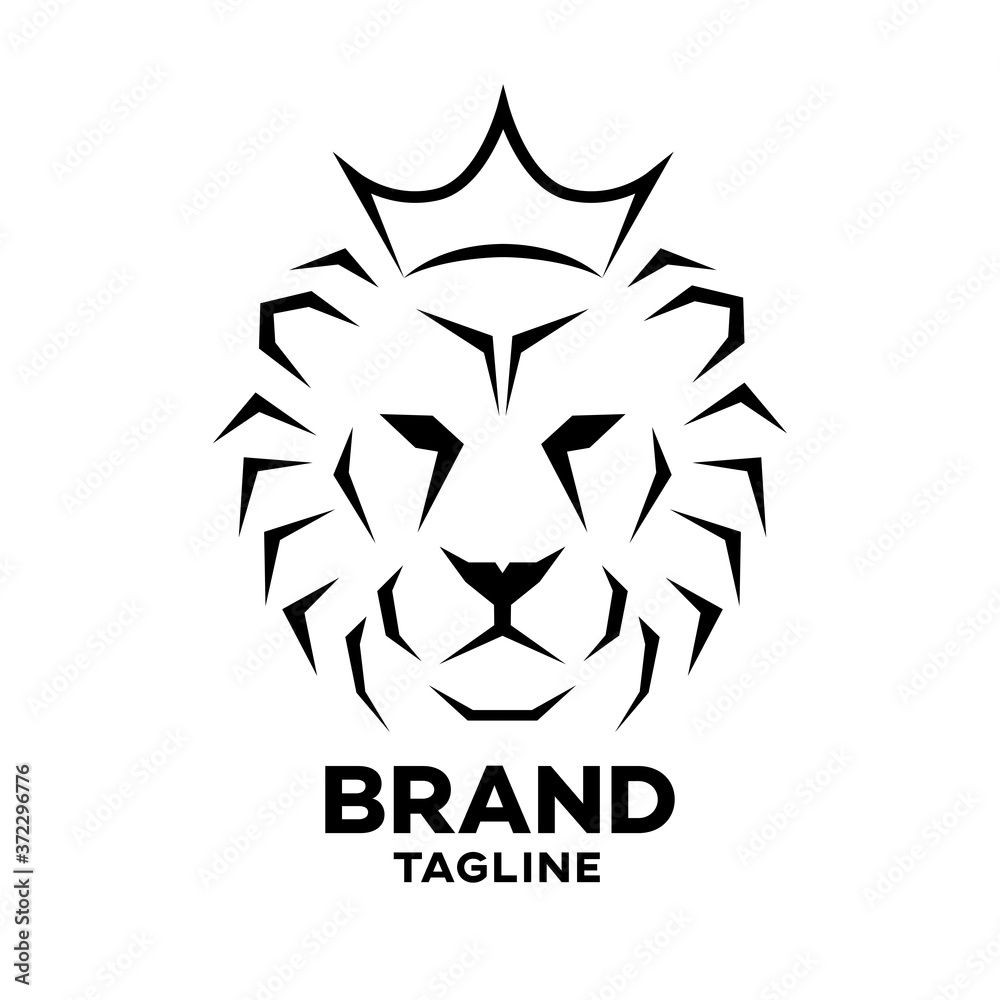 Modern crowned lion logo.Vector illustration. Modern crowned lion logo.Vector illustration.